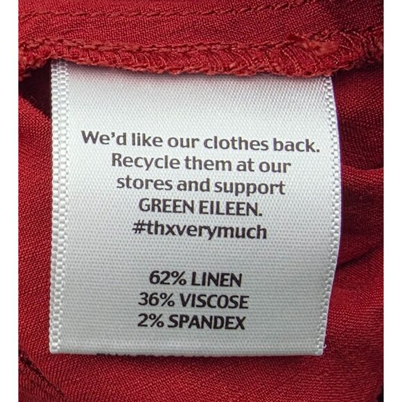 Women's - Eileen Fisher Red Linen Blend Skirt, Size Medium - Picture 6 of 7